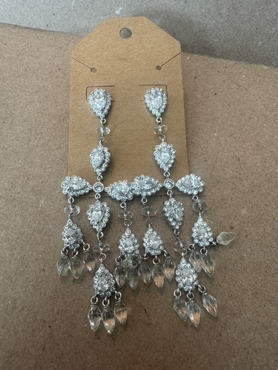 Jewelry - Silver Crystal Chandelier Drop Earrings - Brand: